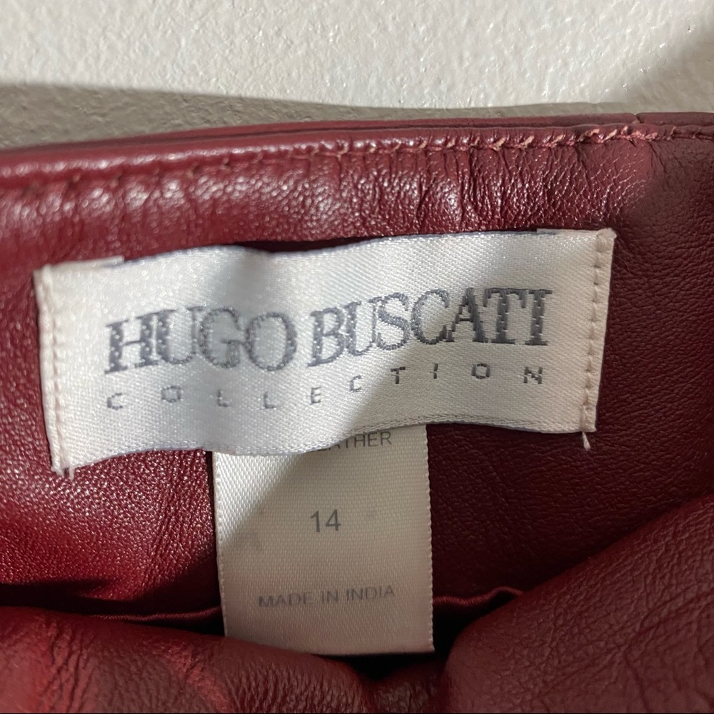 Vintage Red Leather Skirt - Picture 8 of 14